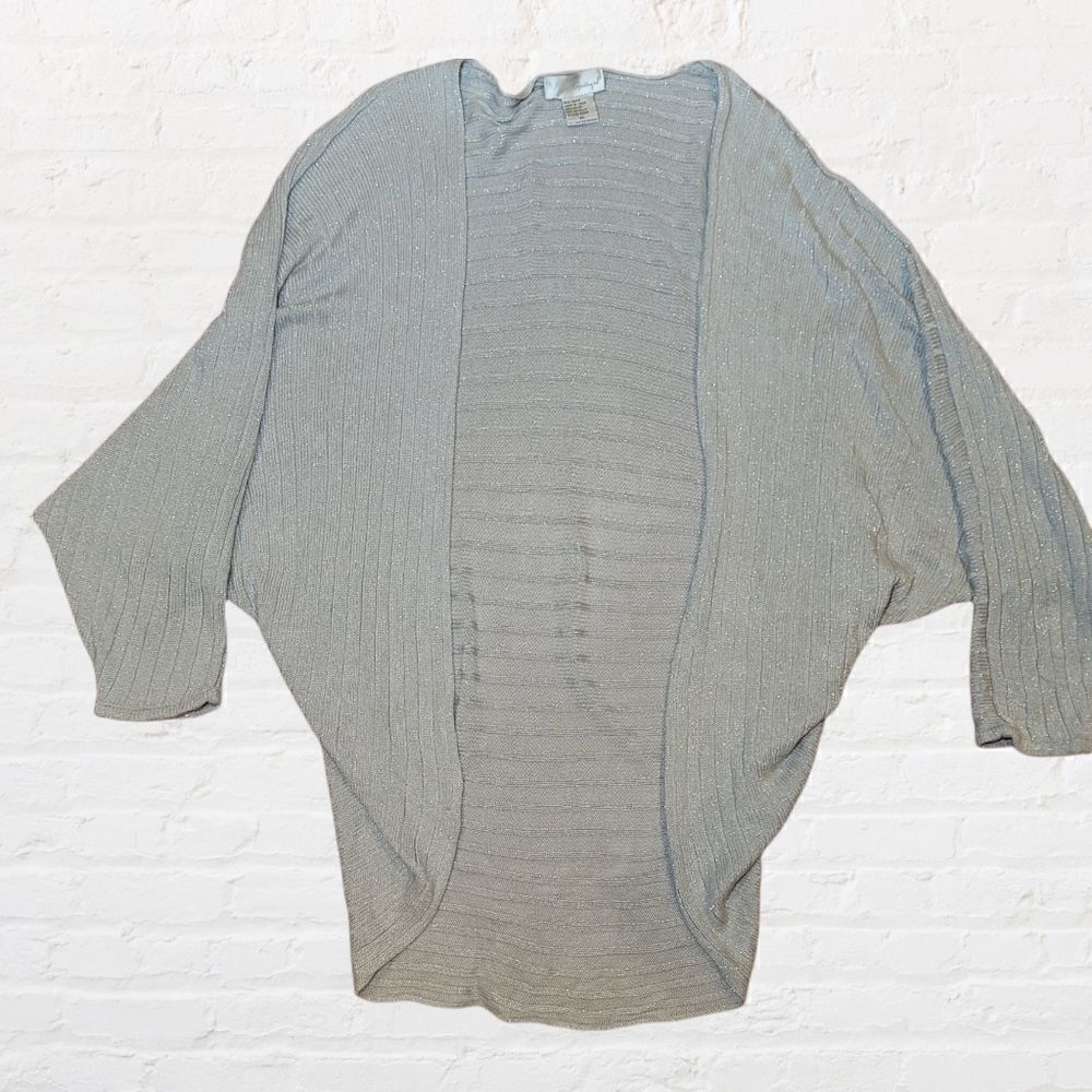 Spiegel Silver Dolman Sleeved Open Cardigan, Women's Size XL
